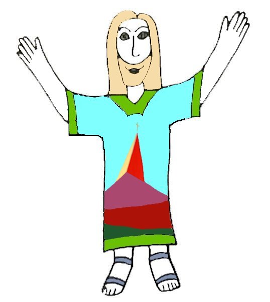 Flat Jesus in his Resurrection attire
